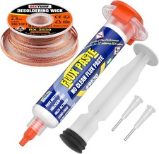 Electrical Soldering Flux Paste 10cc Syringe with Desoldering wick Braid...