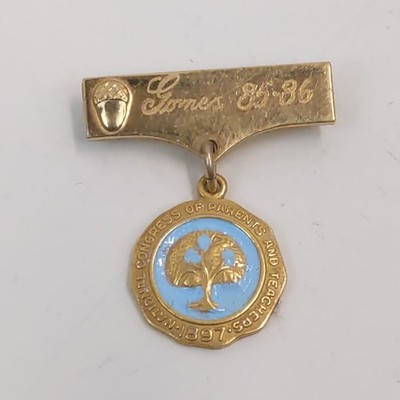 Vintage National Congress Parents Teachers 1897 Medal Pin 12K Gold Filled Badge