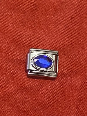 Neu Blau Opal Silber Charm passt allen 9mm Klassisch Italienisch Armband