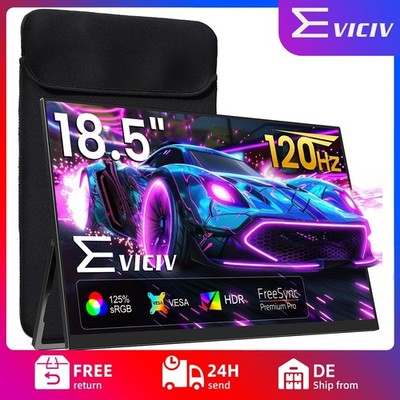 120Hz Portable Monitor, 18,5 Zoll Tragbarer Mobiler IPS Bildschirm 1920x1080 HDR