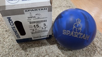 Ebonite Spartan Bowling Ball 1st Quality | 15 Pounds | 3-4'' Pin | 2.7oz TW 
