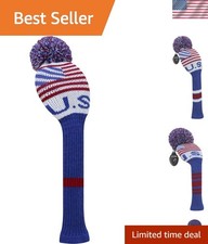 Stylish American Flag Golf Head Cover - Perfect for Drivers and Hybrids
