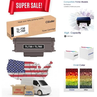 Efficient TL-760 & TL-730 Black Laser Toner - 3000 Page Yield, Easy Install