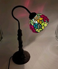 Vintage Tiffany colorful Stained Glass Table Lamp