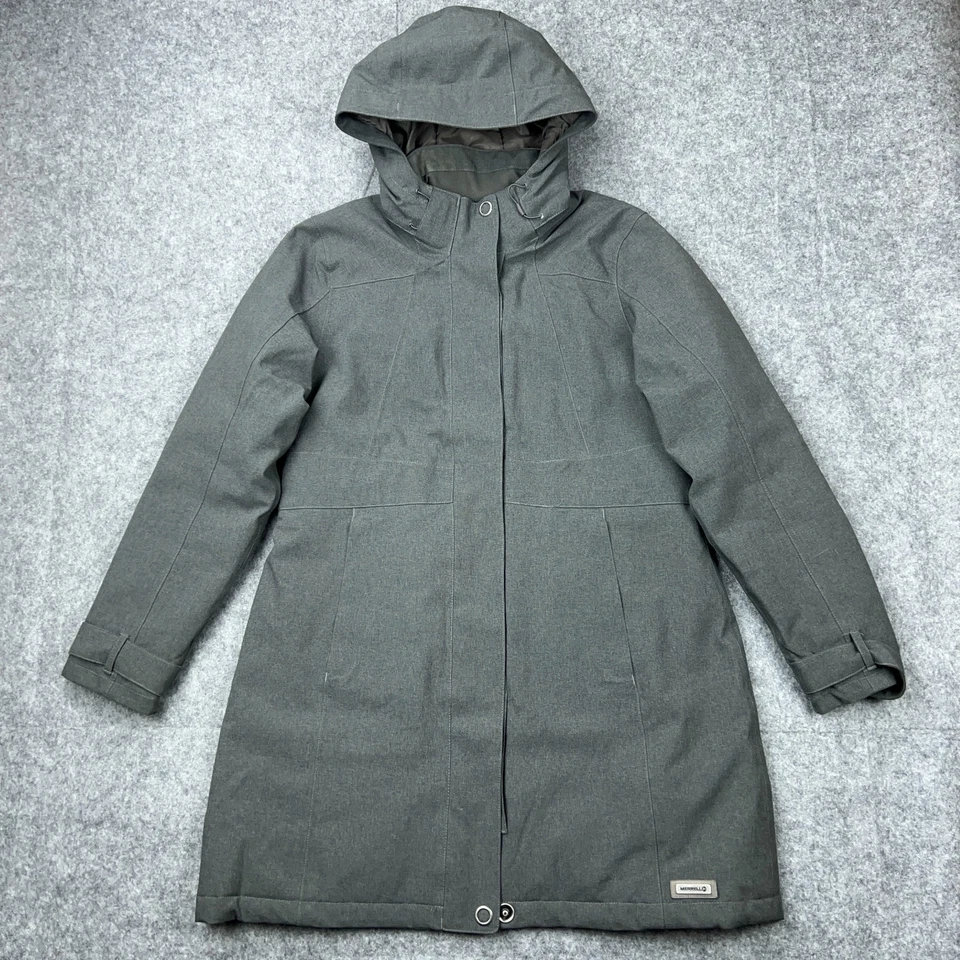 Merrell Jacket Womens XL Gray Select Dry Warm Insulated Waterproof Full Zip Long - Image 2 of 4