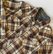 Vintage 70s JC Penney The Mens Shop Pearl Snap Plaid Flannel Shirt L