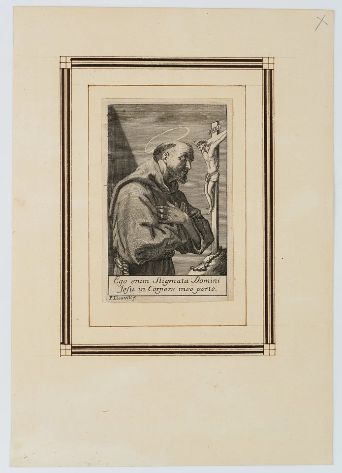 P. LOCATELLI (*1744), Heilige Franziskus im Gebet, KSt. Klassizismus Religiös - Bild 3 von 3