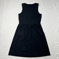 Madewell Black Knit Sleeveless A-line Dress Womens Size S 19” Waist-hem POCKETS!