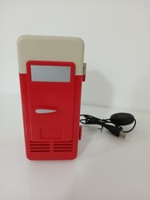 Mini Frigo Frigorifero e Scaldavivande per Lattine Bevande USB Bianco e Rosso