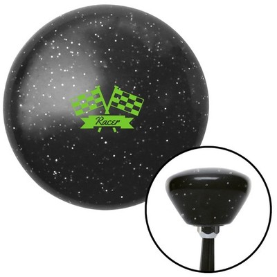 Green Racer Black Retro Metal Flake Shift Knob w/ M16x1.5 Insert Shifter Auto