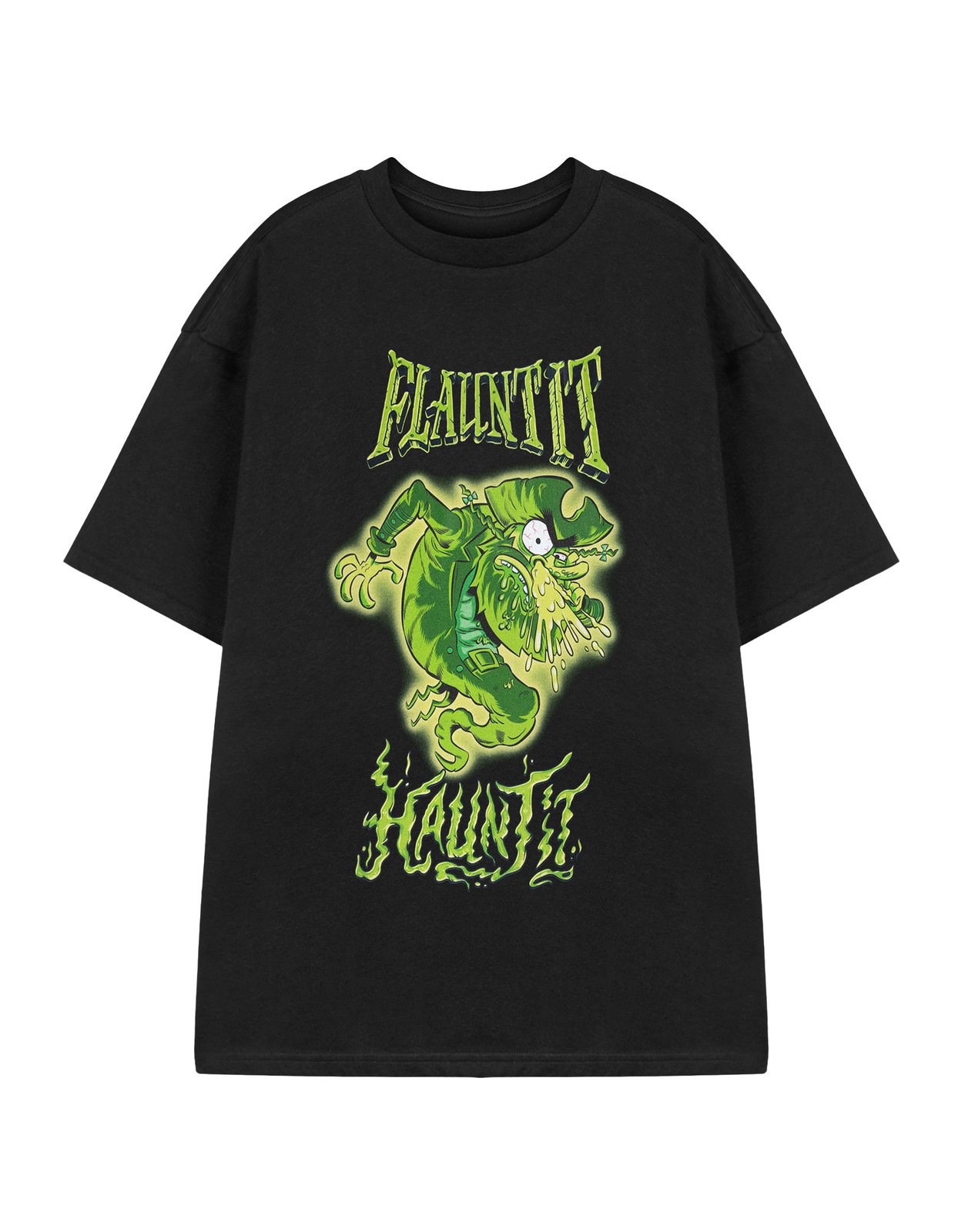 SpongeBob SquarePants Schwarz Flaunt It Haunt It Kurzärmeliges T-Shirt Unisex Er