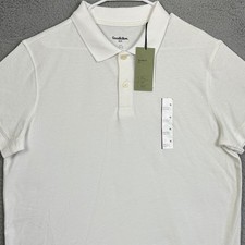 NEW Goodfellow Co Loring Polo Shirt Mens XL White Standard Casual Stretch Rugby