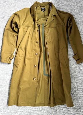 A.P.C. Rue Madame Paris MAC Coat Jacket Size M Olive Khaki Cotton