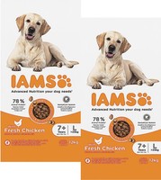 (€3,87/Kg) Iams Senior Large Mit Huhn Hundefutter L Dog Trockenfutter 2 X 12 Kg