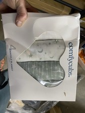 Comfy Cubs Swaddle Blanket 4 Pack LARGE SIZE 47x47 GRAY ADJUSTABLE FIT GIFT