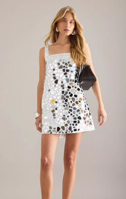 New PINNACLE BY ANTHROPOLOGIE Shruti Sancheti Mirror Mini Dress Sz 12 RRP  220 | eBay
