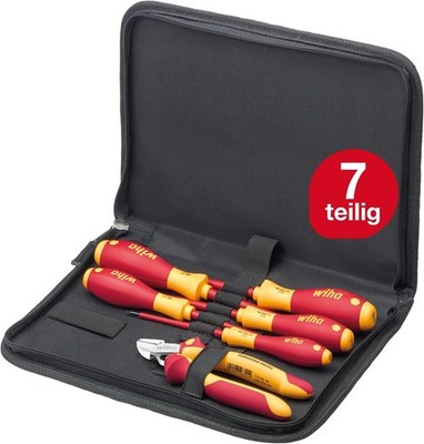 Wiha Werkzeug Set Elektriker Schraubendreher, Seitenschneider 6-tlg. in Tasche