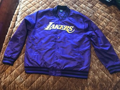 Ultra Game NBA Los Angeles Lakers Satin Bomber Varsity Jacket Men's XL NWOT