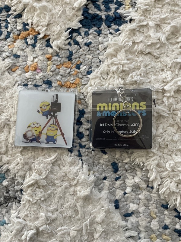 Lot (2) Minions and Monsters Keychain AMC Dolby Movie Collectible Promo 2026 New