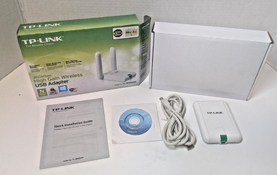 TP-Link TL-WN822N 300Mbps High Gain Wireless USB Adapter N300 w/ Box & Cables