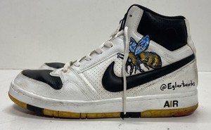 Nike Air Prestige III High White Black Custom Wu-Tang Bee Art Men's Size 10