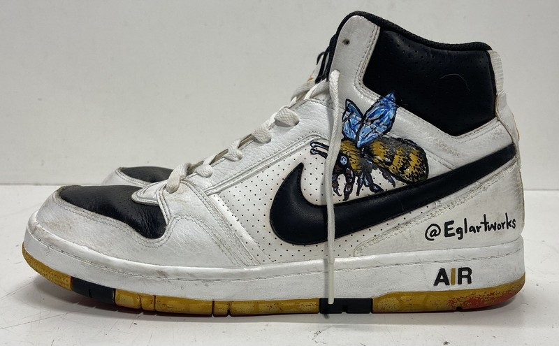 Nike Air Prestige III High White Black Custom Wu-Tang Bee Art Men's Size 10