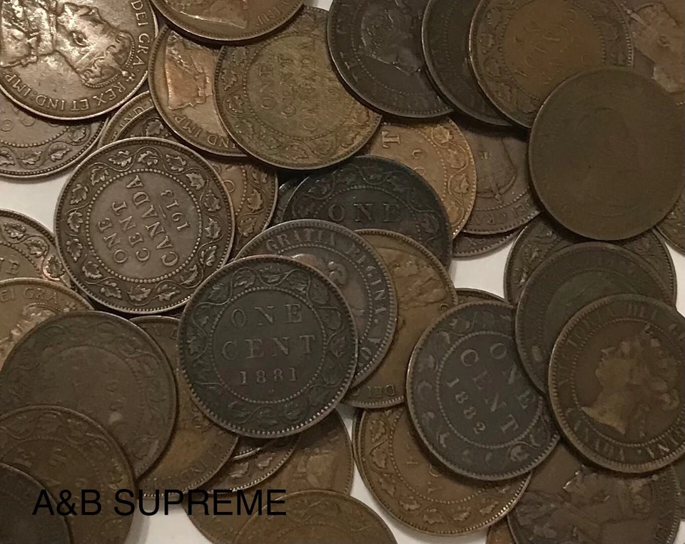 Gran colección de 50 centavos grandes Canadá F-VF 1880-1920 Victoria Edward George Foto 3 de 4