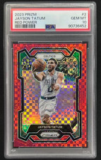 Jayson Tatum 2023-24 Panini Prizm 52/75 Red Power Celtics #2 PSA 10