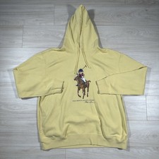 Polo Ralph Lauren Polo Bear Big Pony Horse Hoodie Mens 2XLT Yellow Pullover