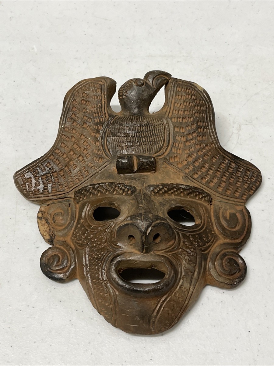 Handcrafted Pre-Columbian Style Clay Face Mask 8” x 7.5” | eBay