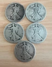 Lot of 5 Walking Liberty Half Dollars 90% Silver SLICKS for CHEAP