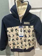 Marvel Kids Size 7 Zipper Plush Hoodie NEW