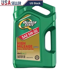 Full Synthetic High Mileage Motor Oil 5W-30 Wear Protection Fuel Economy 5 Quart