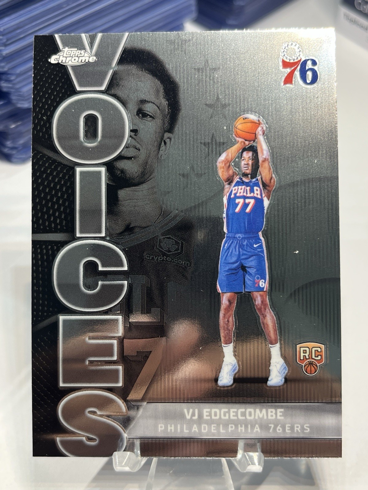 2025-26 Topps Chrome VJ Edgecombe Voices #8 (RC)