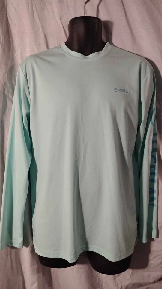 Magellan Outdoors Men's Casting Crew Core Graphic Long Sleeve T-shirt. With mois