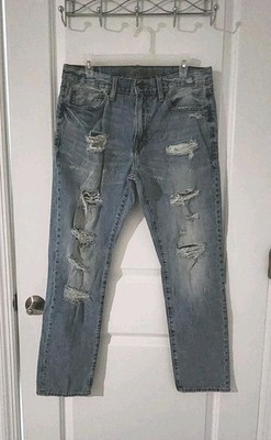 American Eagle MADE To LAST Men's Distressed Slim Blue Jeans Pants Size 32×30