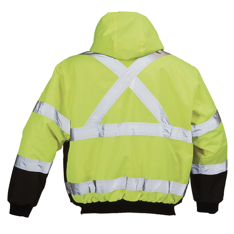 Gravel Gear HV Men's Class 3 High Visibility 3-in-1 Bomber Jacket, Lime, Large - Image 3 of 4
