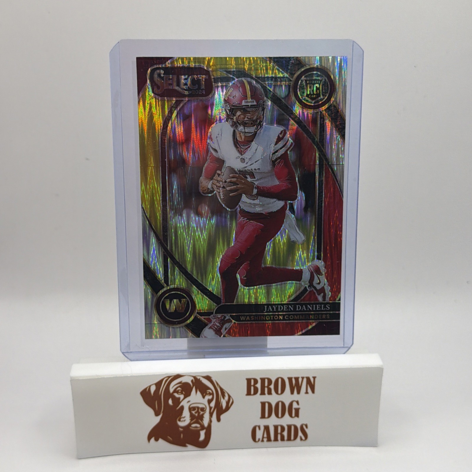 2024 Panini Select - Club Level Jayden Daniels #217 Red & Yellow Shock Prizm...