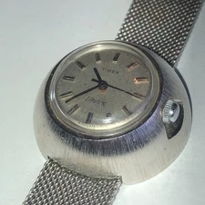 1970s Timex Electric Silver Tone Mesh Strap Watch