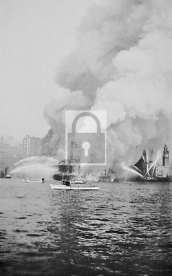 Grand Trunk Pacific Dock Railroad Fire Seattle Washington WA - Reprint