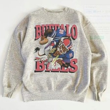 Vintage Buffalo Bills Mascot Football graphic ash Sweatshirt men women KV21443