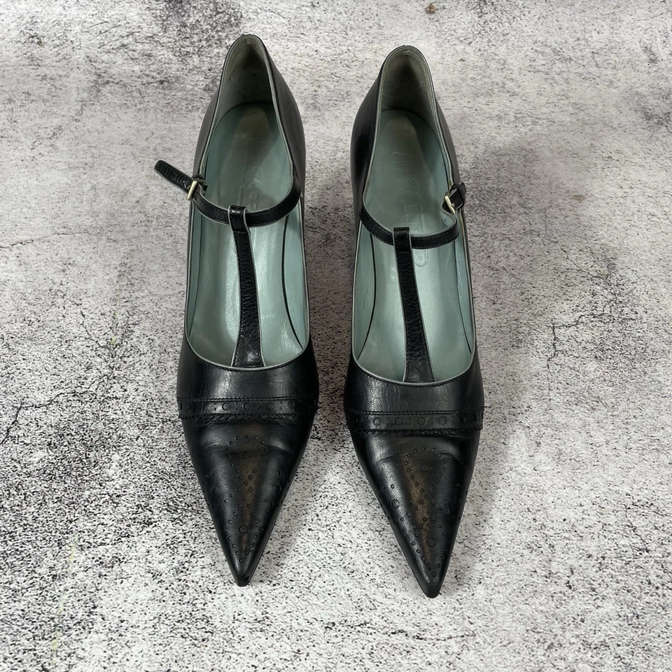 Sapatos femininos Jil Sander salto de couro tamanho 39 - Imagem 2 de 4