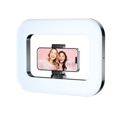 Smartphone Video Rig with Rechargeable Light, Handheld Ring Light for Phone, 