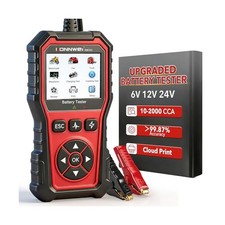 Car Battery Tester 2.8" TFT, 6V 12V 24V 10-2000CCA Battery Load Tester, QR Cl...