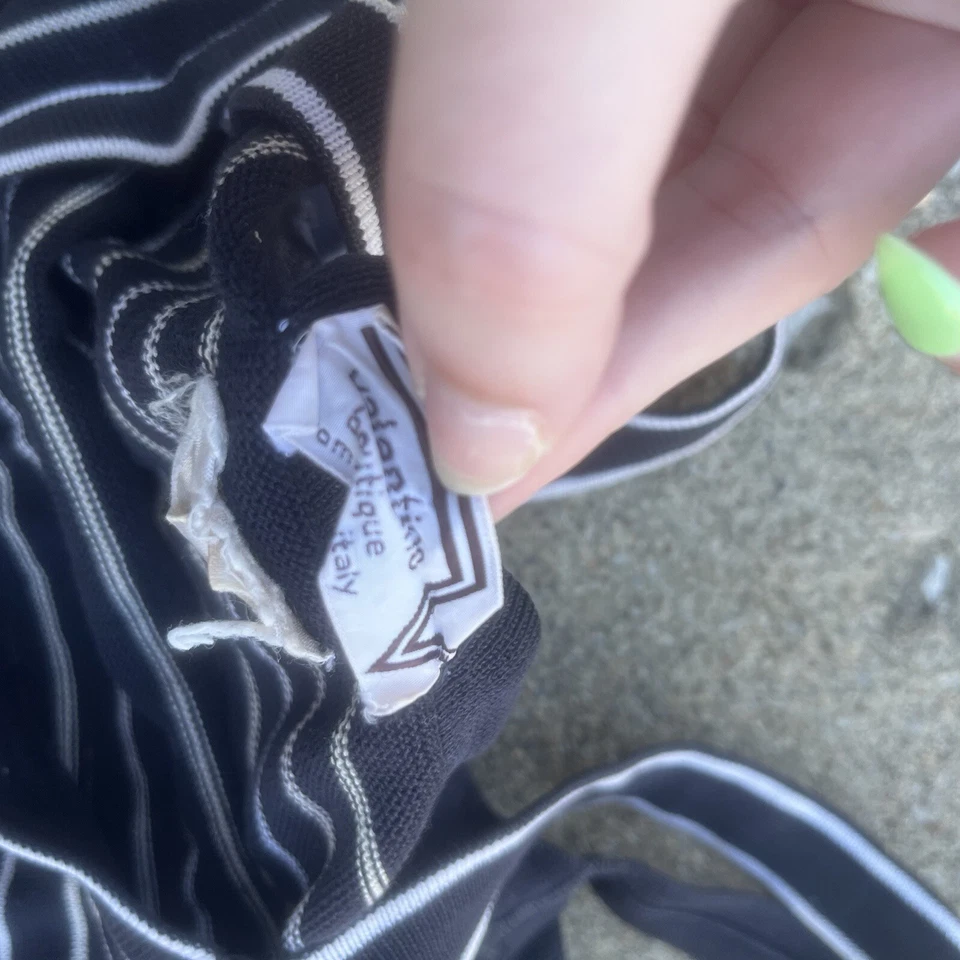 Valentino Boutique Vintage Knit Sweater Top Size M Black White 1970s 70s - Image 3 of 4