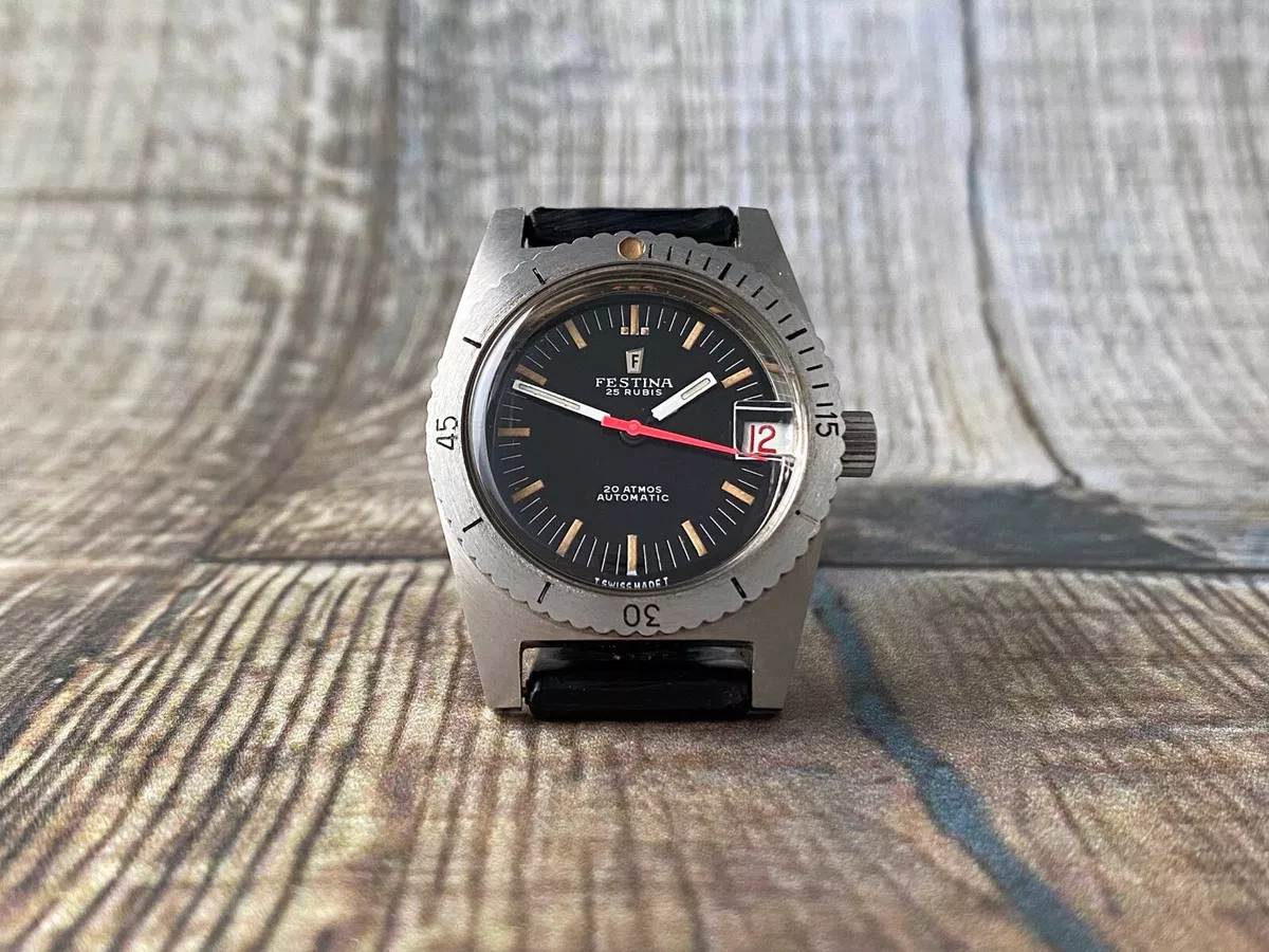 FESTINA DIVER N.O.S. Vintage automatic watch 20 ATM Cal. ETA 2452 NEW OLD STOCK