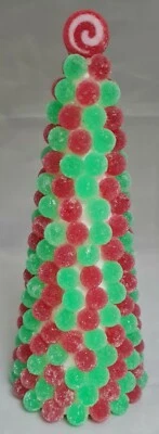 Gum Drop Christmas Tree Red Green Clay-dough Table Decor 10" Centerpiece