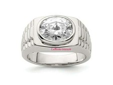 Natural White topaz Gemstone with 925 Sterling Silver Ring For Men's 5565