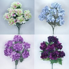 Hydrangea Artificial Silk Flower Bush 7 Heads 21" 00211354 Choose Color