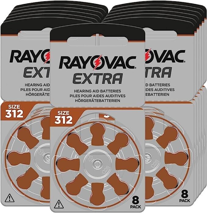 60x Hörgerätebatterien Rayovac 312 Extra Advanced MHD 2027 4 Batterien gratis